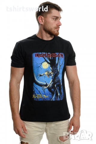 Нова мъжка тениска с дигитален печат на музикалната група IRON MAIDEN - Fear of the dark, снимка 6 - Тениски - 37696956