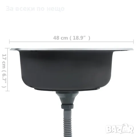 Кухненска Мивка С Цедка И Сифон, Неръждаема Стомана Код P489, снимка 4 - Мивки - 50262847