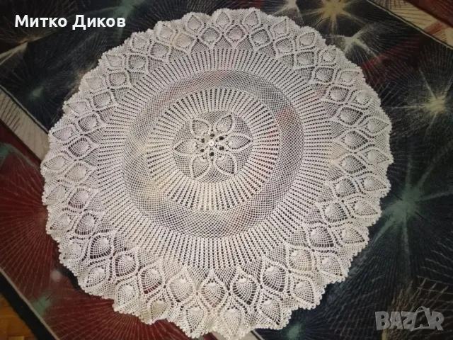 Покривка плетена на една кука  нова фи 120см, снимка 3 - Декорация за дома - 49680893