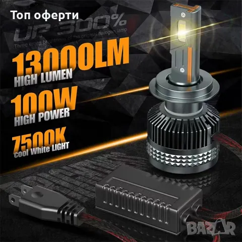 Комплект Диодни крушки R100 H8 - 12V/24V за фар с вградена охлаждаща система., снимка 2 - Аксесоари и консумативи - 49365184