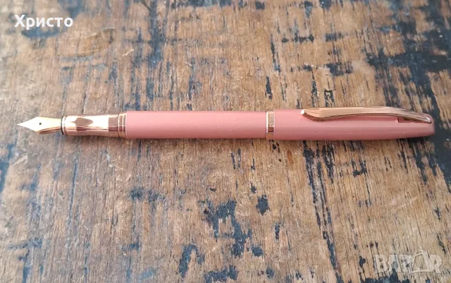 писалка Пеликан Peliкan розов златен металик в кутия, снимка 8 - Ученически пособия, канцеларски материали - 44041679