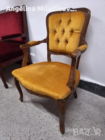 Винтидж кресло Луи XV , снимка 2 - Дивани и мека мебел - 52926224