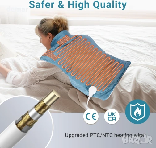 Comfytemp претеглена нагревателна подложка за облекчаване на болки в гърба 56x84 см, 1 кг, синя, снимка 4 - Други стоки за дома - 50765777