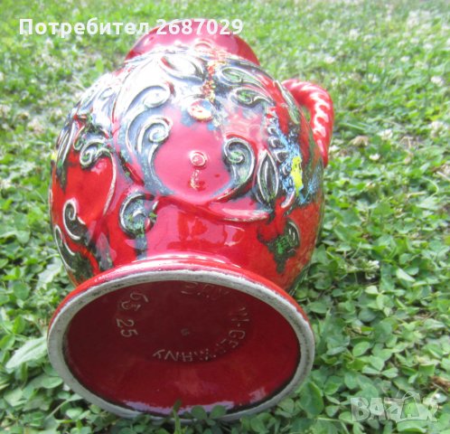 Красива германска ваза или кана, червена със синьо, снимка 9 - Вази - 31802281