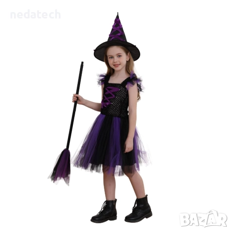 Детски карнавален костюм Вещица, ръст 88-104 см