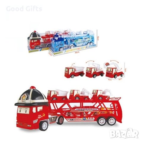 Голям Детски автовоз Пожарникар или Полицай и хеликоптер, снимка 4 - Коли, камиони, мотори, писти - 42834377