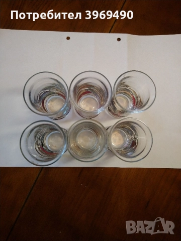 6 броя стъклени чаши за алкохол., снимка 2 - Чаши - 52846231