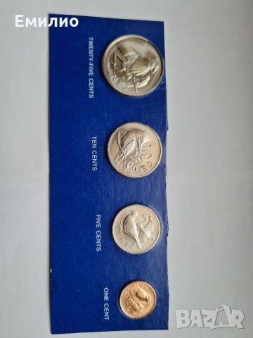 British Virgin Islands 1 c ,5 c,10 c,& 25 cents 1973 год. BUNC 