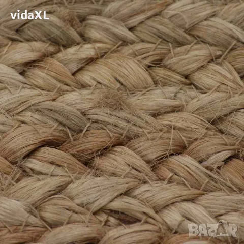 vidaXL Плетен килим от юта, 120 см, кръгъл, снимка 4 - Килими - 56146383