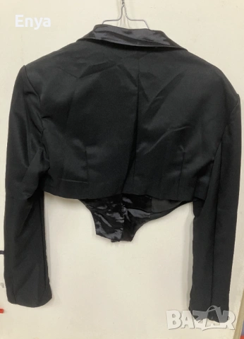 Дамско късо сако (блейзър) - черно, снимка 2 - Сака - 53256648