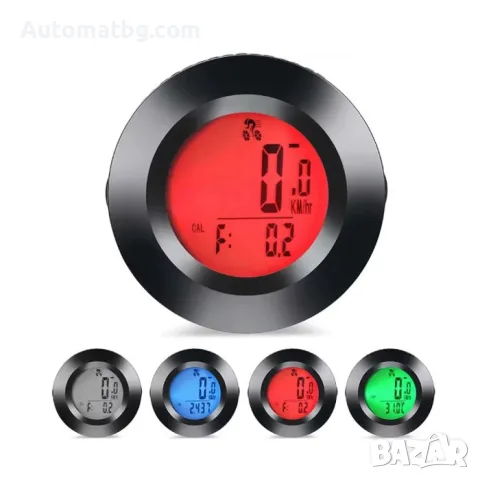Компютър за велосипед и мотопед Automat, LCD дисплей с три цвята, Водоустойчив, снимка 4 - Аксесоари за велосипеди - 49376578