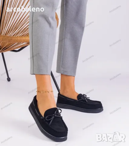 Дамски мокасини от еко велур с панделка Sarina, 4цвята , снимка 7 - Дамски ежедневни обувки - 48951730