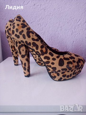 Леопардови дамски обувки на ток уникален стилен модел , снимка 5 - Дамски обувки на ток - 36780289