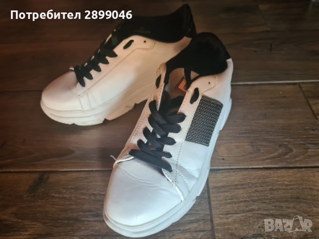 Бели маратонки / обувки на платформа 37 номер , снимка 1 - Маратонки - 38356302