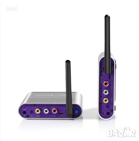 Безжичен AV предавател-приемник, 5.8 GHz, обхват 300 m, RCA, алуминий, черен, снимка 3 - Друга електроника - 55977525