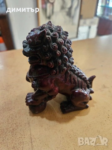 Винтидж китайски Foo Dog / Fu Lion пазител – фън шуй фигура, 689 г