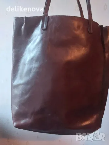 Голяма ежедневна чанта от 100% Кожа, снимка 4 - Чанти - 47497826