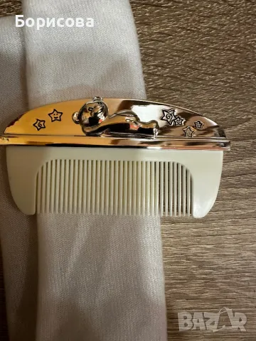 Комплект четка и гребен със сребърно покритие, снимка 1