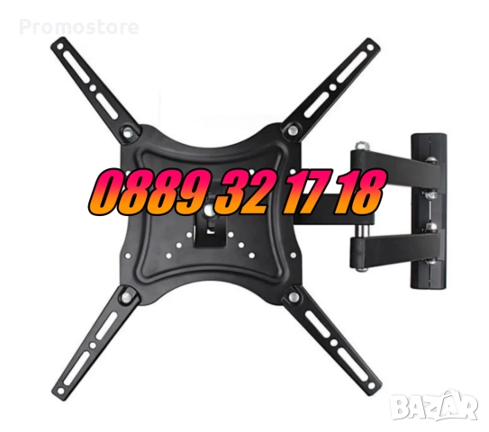Въртяща стойка за телевизор за стена 14-55", подвижна стойка до 50кг, снимка 5 - Стойки, 3D очила, аксесоари - 52502682