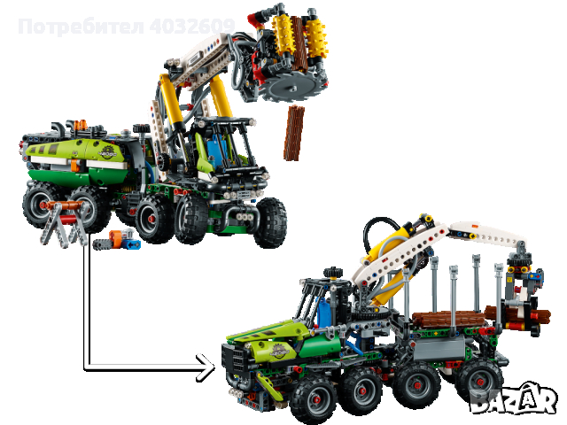LEGO Technic Forest 2in1 pneumatic, Power Functions motor 1003 части, снимка 3 - Конструктори - 44796488