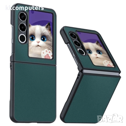 Кожен калъф с Протектор за ZTE nubia Flip2 | Цвят: Черен, Зелен, Оранжев, снимка 2 - Калъфи, кейсове - 51995115