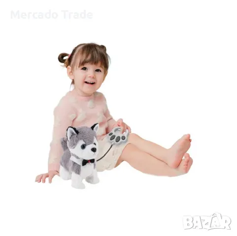 Механично куче Mercado Trade, Хъски, С движение, звук и дистанционно, снимка 2 - Образователни игри - 48286737