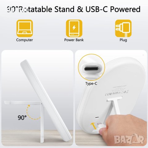 Лампа за дневна светлина Lobertingu с 3 нива на яркост, 10000 лукса, снимка 5 - Настолни лампи - 42158720