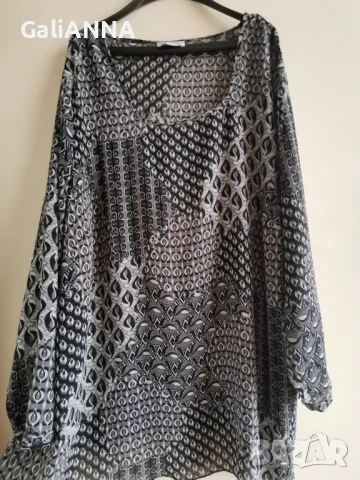 СТРАХОТНА ЕФИРНА ТУНИКА 4XL-5XL, снимка 3 - Туники - 51009773
