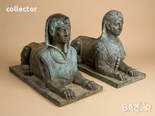 Момументален чифт египетски сфинксове / ренесанс. №8248