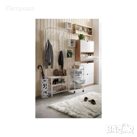 Черна метална закачалка-185х32х67 см./метална закачалка с три рафта, снимка 11 - Етажерки - 44181130