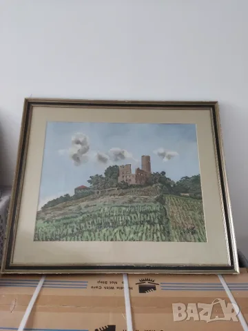 ПРОМО-2бр.за 56.99€ Маслена живопис зимен пейзаж дървена рамка,паспарту и стъкло,сертификат 58/50, снимка 7 - Картини - 54001833