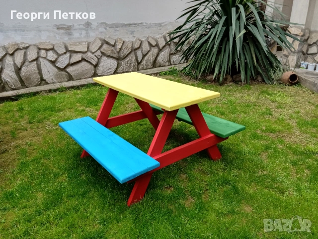 Детска масичка цветна,с пейки-64 €., снимка 2 - Други - 53993108