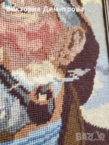 Гоблен "Рибарят" , снимка 3 - Гоблени - 47915656