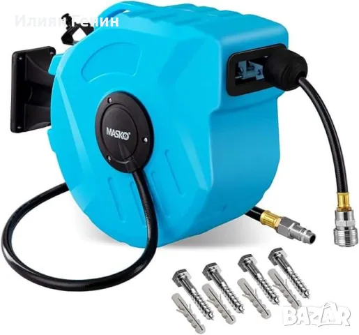 20m макара за маркуч със сгъстен въздух автоматична 1/4" връзка, снимка 4 - Други - 48133592