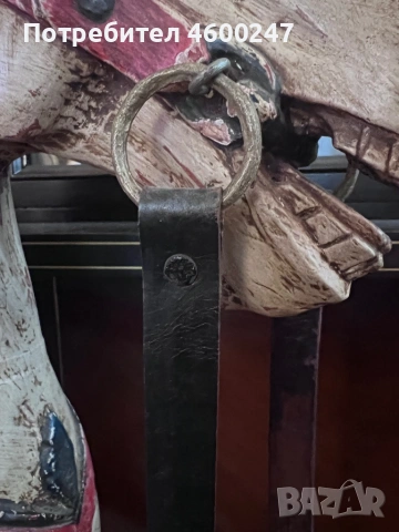 Античен дървен кон. Колекционерски предмет. Декорация, снимка 6 - Статуетки - 54230017