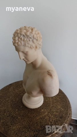 Хермес, древногръцки бог на търговията ,пътниците и красноречието, вестител на боговете. , снимка 7 - Статуетки - 54208684