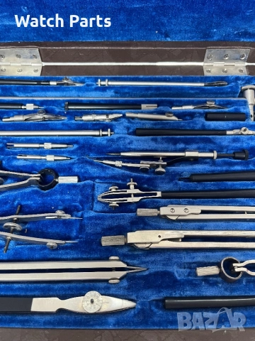 Съветски винтидж комплект чертожни инструменти НЧК-24-1 , снимка 6 - Други инструменти - 52704190