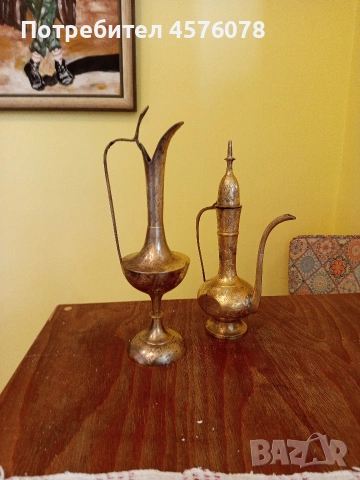 старинни бронзови ибрик и кана, снимка 4 - Антикварни и старинни предмети - 54180980