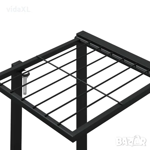 vidaXL Стойка за цветя на колела 94,5x24,5x91,5 см черна желязо, снимка 8 - Саксии и кашпи - 56147166