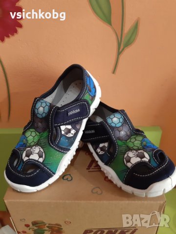 Пантофи за момче с олекотена, гъвкава подметка, стелка от естествена кожа VIGGAMI Вигами ( 26-33 ), снимка 1