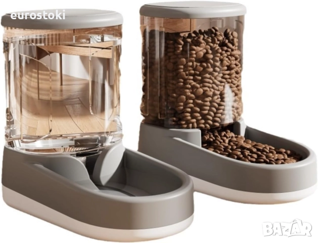 Неелектрически автоматични хранилка и диспенсър за вода 3,8 литра за домашни любимци , снимка 1