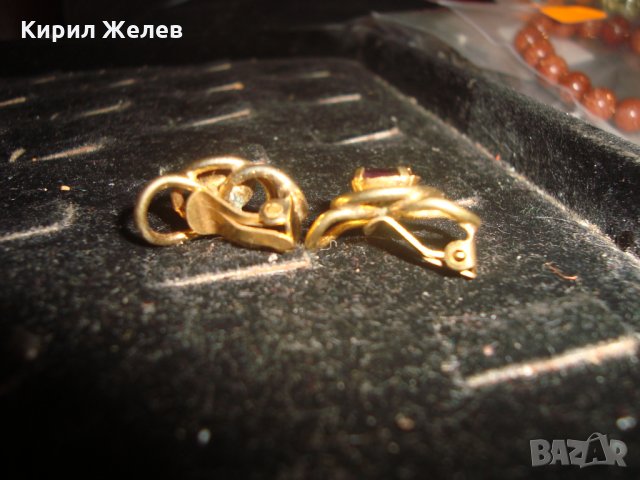 ПОЗЛАТЕНИ БРОНЗОВИ с ФАСЕТИРАН АМЕТИСТ АРТ-НУВО КЛИПС ОБЕЦИ ВИНТИДЖ БИЖУТА 23763, снимка 9 - Обеци - 33789825