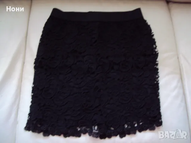Дамска дантелена пола черна, снимка 2 - Поли - 50149757