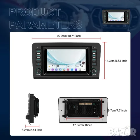 Мултимедия за Mercedes ML W164, плеър, 7” Android, Навигация, GL X164,Carplay, Android Auto, Waze, снимка 5 - Аксесоари и консумативи - 56041761