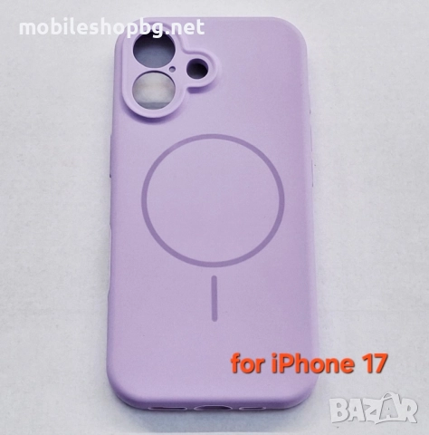 iPhone 17 гръб силиконов MagSafe лилав, снимка 6 - Калъфи, кейсове - 52421782