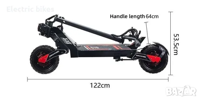 Eлектрически скутер/тротинетка Quickwheel G10 2400W,48V/20Аh,10 inch, снимка 3 - Велосипеди - 48130016