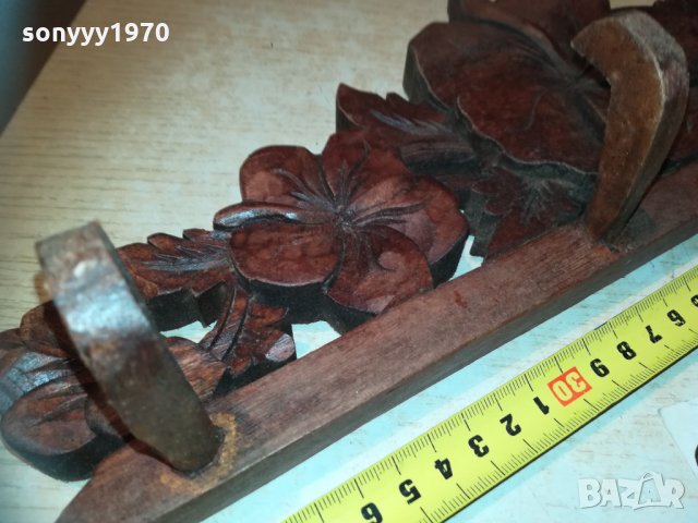 Закачалка стенна със цветя дърворезба 3012201954, снимка 7 - Колекции - 31262703