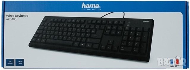 Промо! Кабелна клавиатура Hama AKC-100 (QWERTY / AZERTY, снимка 2 - Клавиатури и мишки - 40792957