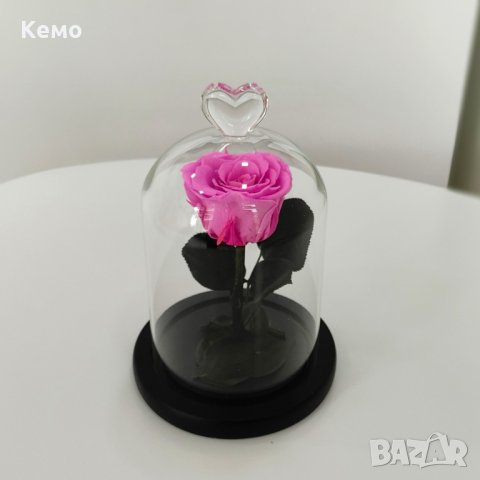 Вечна истинска роза в стъкленица, снимка 4 - Романтични подаръци - 31557958