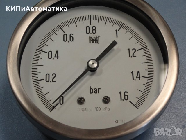 Манометър Nuova Fima Ф 100, 1.6 bar, снимка 2 - Резервни части за машини - 34464319